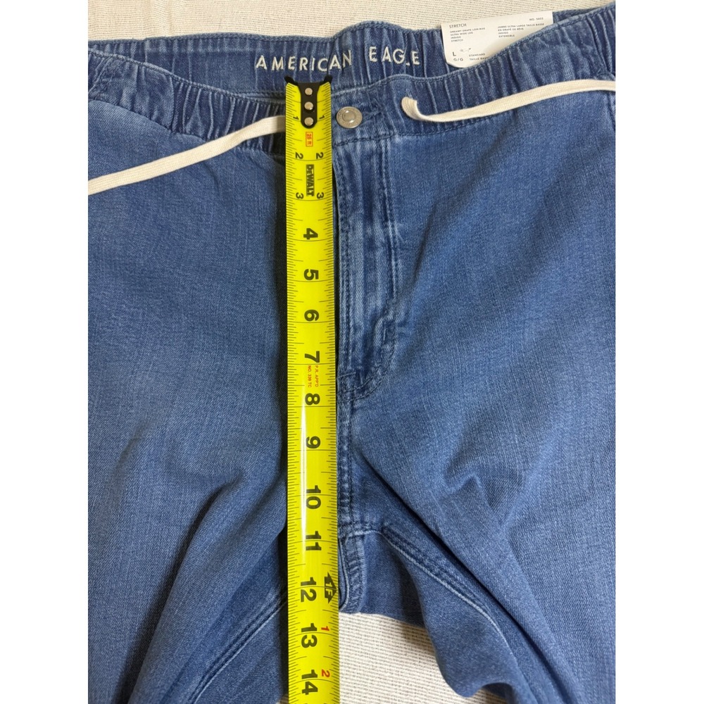 American Eagle Ultra Wide Leg Jeans Womens L Blue Dreamy Drape Low Rise 5855 - Picture 7 of 14
